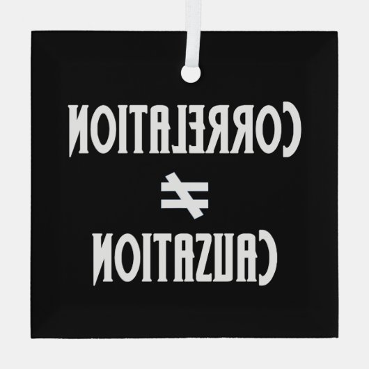 Korrelation ist nicht gleich Ursache funny Science Ornament Aus Glas (Rückseite)