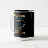 Korrelation ist nicht gleich Ursache Zweifarbige Tasse (Vorderseite Links)