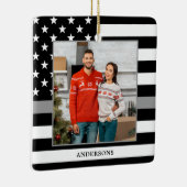 Korretional Officer Custom Foto von Gray Christmas Keramikornament (Rechts)