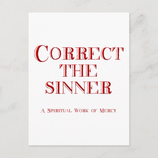 Korrigieren Sie den Sinner Postkarte (Vorderseite)