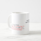 Korrigierter King James Obadja 1:1 Becher Kaffeetasse (Vorderseite Links)