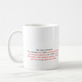 Korrigierter King James Obadja 1:1 Becher Kaffeetasse (Links)