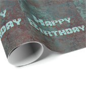 Korrosion "Kupfer" Druck gekachelt Happy Birthday Geschenkpapier (Rolleneckpunkt)
