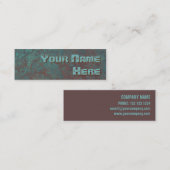 Korrosion "Kupfer" druckseitiger Text dünn Mini Visitenkarte (Vorne/Hinten)