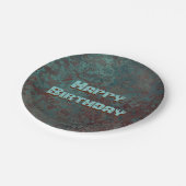 Korrosion "Kupfer" Print Happy Birthday Pappteller (Schrägansicht)