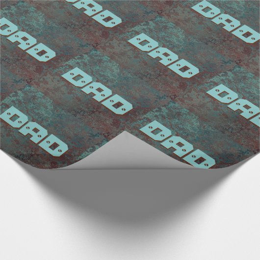 Korrosion Papier mit gefliestem VATER aus Kupfer Geschenkpapier (Ecke)