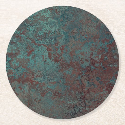 Korrosion PapierUntersetzer "des kupfernen" Runder Pappuntersetzer (Vorderseite)