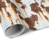 Korrosionsweiße Roststreifen Geschenkpapier (Rolleneckpunkt)