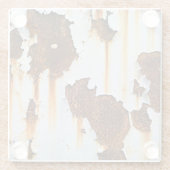 Korrosionsweiße Roststreifen Glasuntersetzer (Rückseite)