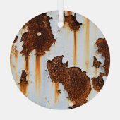 Korrosionsweiße Roststreifen Ornament Aus Glas (Rückseite)