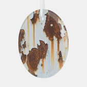 Korrosionsweiße Roststreifen Ornament Aus Glas (Vorderseite links)