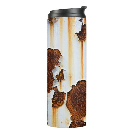 Korrosionsweiße Roststreifen Thermosbecher (Nach links gedreht)