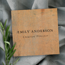 KORROSIVE GRUNGE ORANGE METAL TEXTURED QUADRATISCHE VISITENKARTE