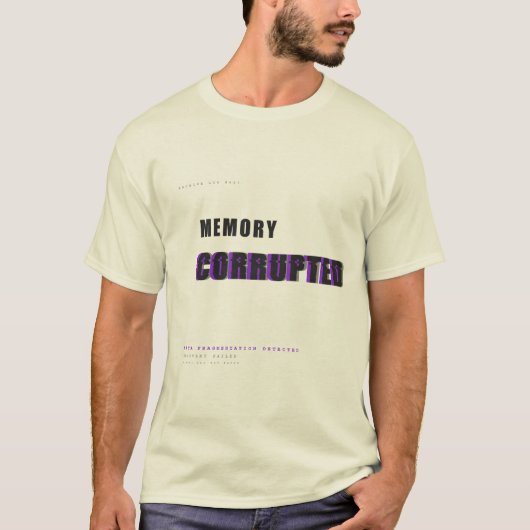 Korrputierte Speicher-Tech-Typografie-Design T-Shirt (Vorderseite)