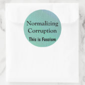 Korruption normalisieren runder aufkleber (Tasche)