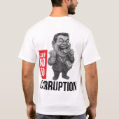 Korruptionsbekämpfung | Karikatur Kunst T-Shirt (Rückseite)