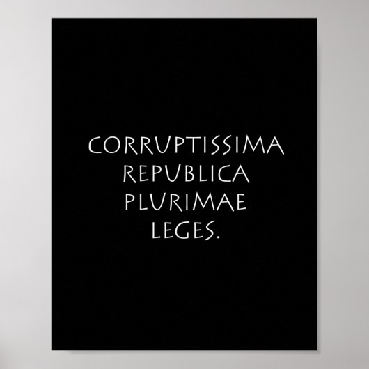 Korruptissima republica plurimae leges poster (Vorne)