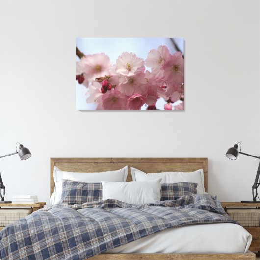 Körsbärsblommor - Canvas Leinwanddruck (Insitu (Schlafzimmer))