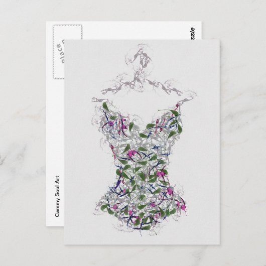 Korsett auf einer Gefahr Postkarte (Vorne/Hinten)