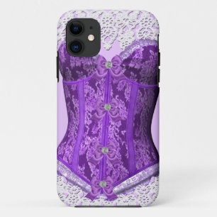 Korsett Lila Mauve Weiß Spitze Damast Floral Case-Mate iPhone Hülle