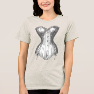Korsett Vintage Brautmode Kunst Tri-Blend Shirt