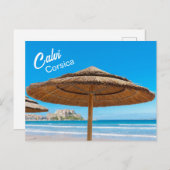 Korsika Calvi Beach und Citadel Postkarte (Vorne/Hinten)