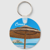 Korsika Calvi Zitadelle und Strand Souvenir Schlüsselanhänger (Vorderseite)