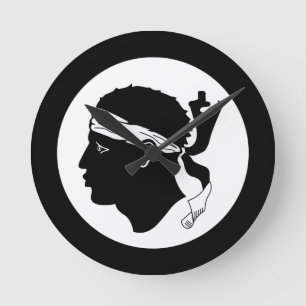 Korsika-Flagge Akrylwall-Uhr Runde Wanduhr