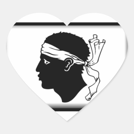 Korsika-Flagge Herz-Aufkleber (Vorderseite)