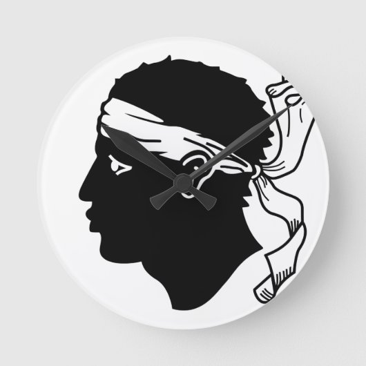 Korsika-Flagge Runde Wanduhr (Vorderseite)