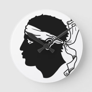Korsika-Flagge Runde Wanduhr