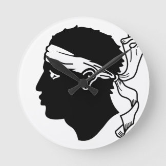 Korsika-Flagge Runde Wanduhr