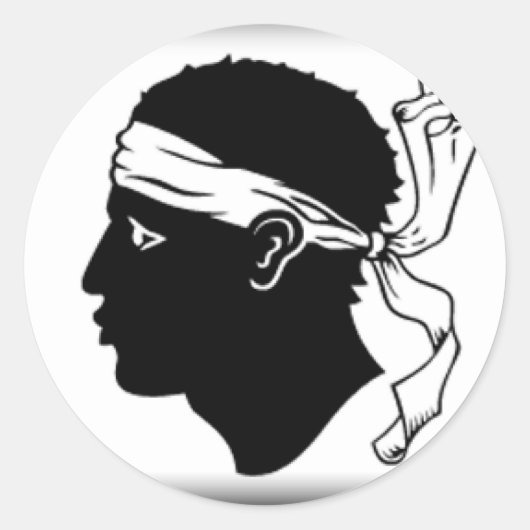 Korsika-Flagge Runder Aufkleber (Vorderseite)