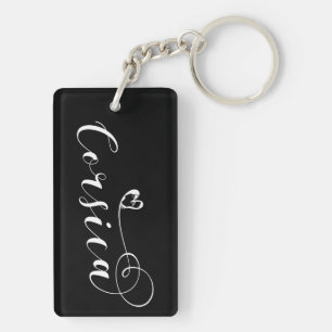 Korsika-Flaggen-Herz, Corsican, Frankreich Schlüsselanhänger