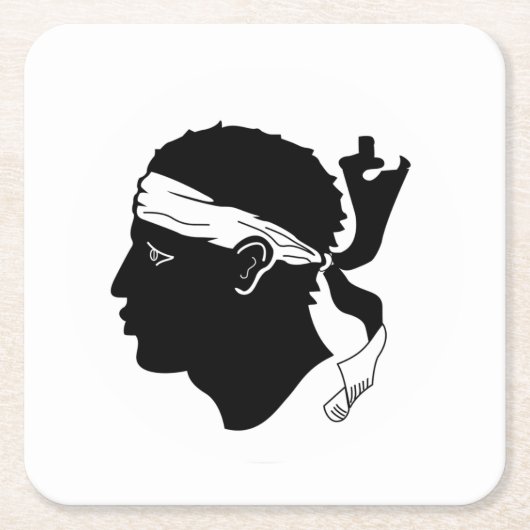 Korsika-Flaggenpapier-Untersetzer Rechteckiger Pappuntersetzer (Vorderseite)