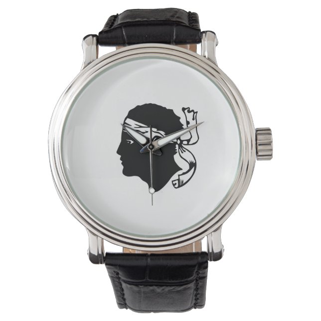 Korsika-Flaggenplatz Armbanduhr (Vorderseite)