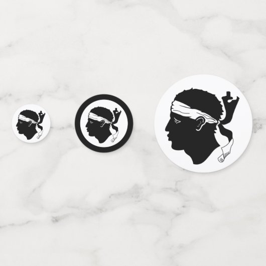 Korsika-Flaggentisch Confetti Konfetti (Rückseiten)