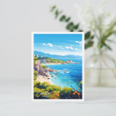 Korsika Frankreich Reise Vintage Illustration Postkarte (Stehend Vorderseite)