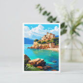 Korsika Frankreich Vintage Illustration Postkarte (Stehend Vorderseite)