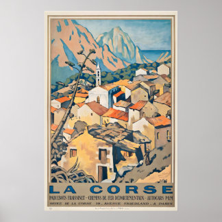 Korsika Frankreich Vintage Reiseplakat Poster