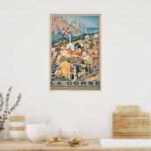 Korsika Frankreich Vintage Reiseplakat Poster (Küche)
