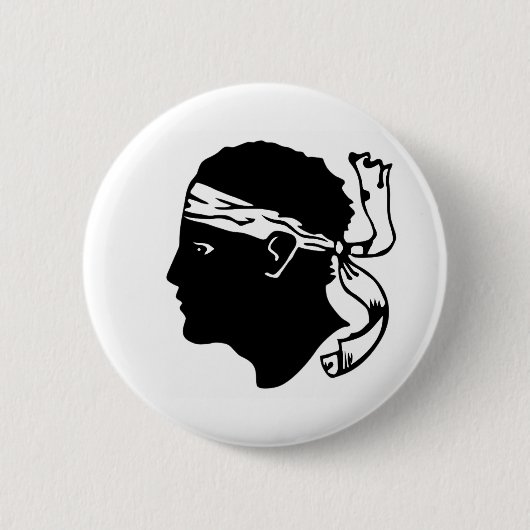 Korsika Insel france Korse Region Flaggenmoor Kopf Button (Vorderseite)