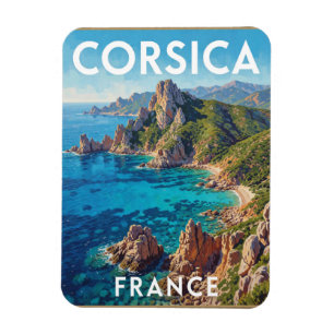 Korsika Insel Frankreich raue Küstenlandschaft Magnet