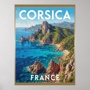 Korsika Insel Frankreich raue Küstenlandschaft Poster