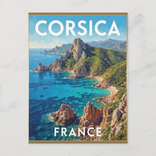 Korsika Insel Frankreich raue Küstenlandschaft Postkarte