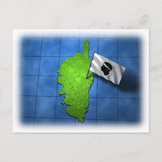 Korsika mit eigener Flagge Postkarte (Vorderseite)