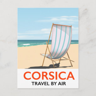 Korsika "Reise per Luftweg" Vintage-Strandposter Postkarte