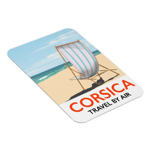 Korsika "Reisen Sie auf dem Luftweg" Vintage-Stran Magnet