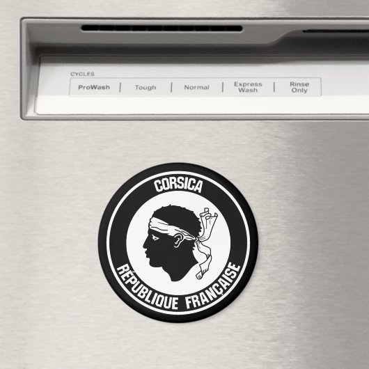 Korsika-RundEmblem Magnet (In Situ (Geschirrspüler))