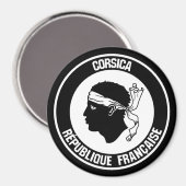 Korsika-RundEmblem Magnet (Vorderseite/Rückseite)